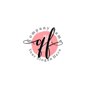 Çiçek ve Min ile Modern El Yazısı QF İlk Logo Şablonları