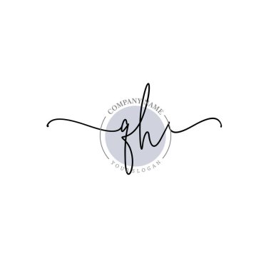 Çiçek ve Min ile Modern El Yazısı QH İlk Logo Şablonları