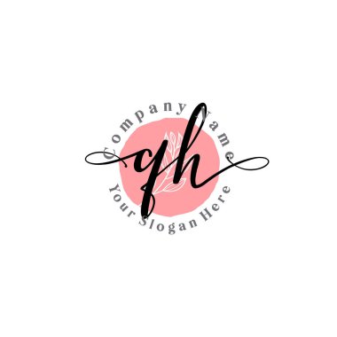 Çiçek ve Min ile Modern El Yazısı QH İlk Logo Şablonları
