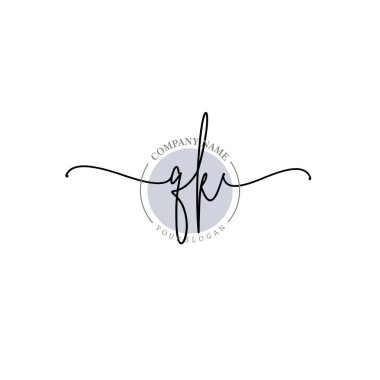 Çiçek ve Min ile Modern El Yazısı QK İlk Logo Şablonları