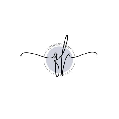 Çiçek ve Min ile Modern El Yazısı QL İlk Logo Şablonları