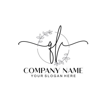 Çiçek ve Min ile Modern El Yazısı QL İlk Logo Şablonları