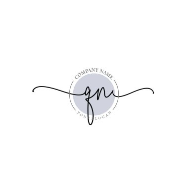 Çiçek ve Min ile Modern El Yazısı QN İlk Logo Şablonları