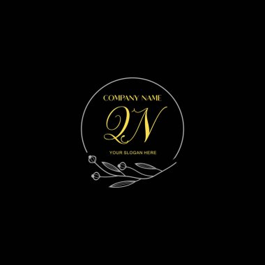 Çiçek ve Lüks Acc ile el yazması QN İlk Logo Şablonları