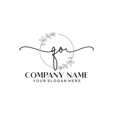 Çiçek ve Min ile Modern El Yazısı QO İlk Logo Şablonları