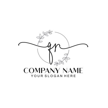 Çiçek ve Min ile Modern El Yazısı QR İlk Logo Şablonları