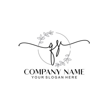 Çiçek ve Min ile Modern El Yazısı QS İlk Logo Şablonları
