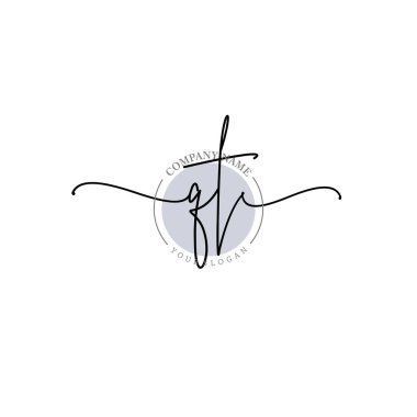 Çiçek ve Min ile Modern El Yazısı QT İlk Logo Şablonları