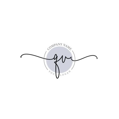 Çiçek ve Min ile Modern El Yazısı QV İlk Logo Şablonları