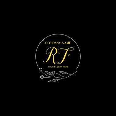 Çiçek ve Lüks Acc ile el yazısı RF İlk Logo Şablonları
