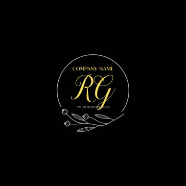Çiçek ve Lüks Acc ile el yazısı RG İlk Logo Şablonları