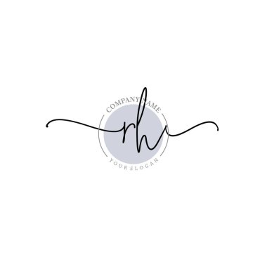 Çiçek ve Min ile Modern El Yazısı RH İlk Logo Şablonları