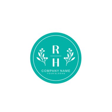 El Yazısı RH Baş harfleriyle Çiçek Monogram Logosu Ayarları