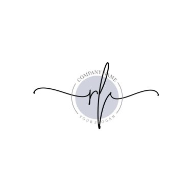 Çiçek ve Min ile Modern El Yazısı RL İlk Logo Şablonları