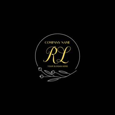 Çiçek ve Lüks Acc ile el yazısı RL İlk Logo Şablonları