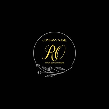 Çiçek ve Lüks Acc ile El Yazması RO İlk Logo Şablonları