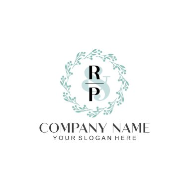 El yazısı RP Baş harfleriyle Çiçek Monogram Logosu Ayarları