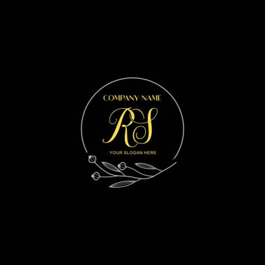 Floral ve Luxury Acc ile el yazısıyla SC İlk Logo Şablonları