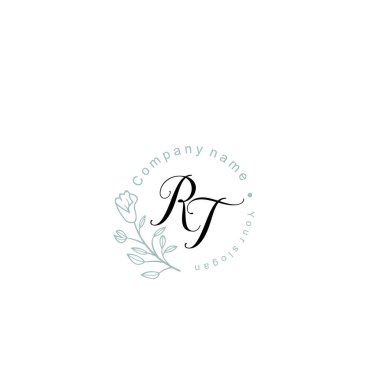 Çiçek ve Lüks Acc ile el yazısı RT İlk Logo Şablonları