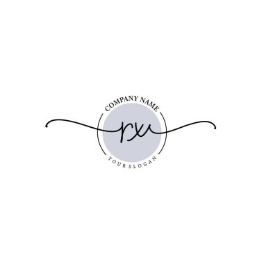 Çiçek ve Min ile Modern El Yazısı RX İlk Logo Şablonları