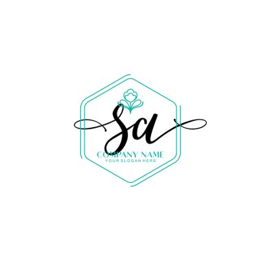 Çağdaş El Yazısı SA Çiçek ve Min ile İlk Logo Şablonları