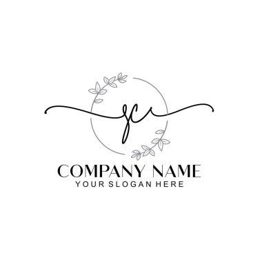 Modern El Yazısı SC Floral ve Min ile İlk Logo Şablonları