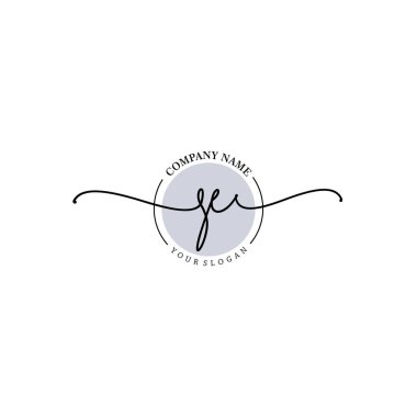 Çiçek ve Min ile Modern El Yazısı SE İlk Logo Şablonları