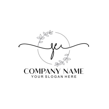 Çiçek ve Min ile Modern El Yazısı SE İlk Logo Şablonları