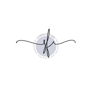 Çiçek ve Min ile Modern El Yazısı SF İlk Logo Şablonları