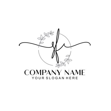 Çiçek ve Min ile Modern El Yazısı SF İlk Logo Şablonları