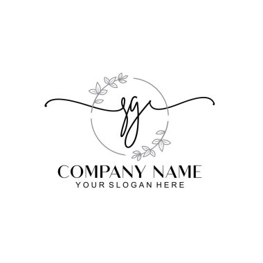 Çiçek ve Min ile Modern El Yazısı SG İlk Logo Şablonları