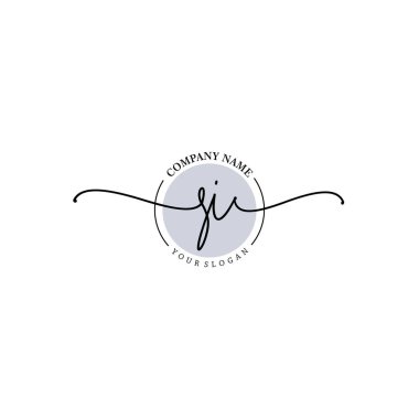 Çiçek ve Min ile Modern El Yazısı SI İlk Logo Şablonları