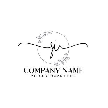 Çiçek ve Min ile Modern El Yazısı SI İlk Logo Şablonları