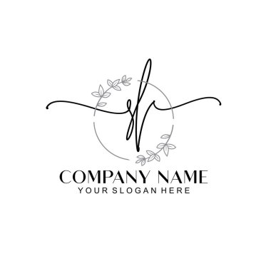 Çiçek ve Min ile Modern El Yazısı SL İlk Logo Şablonları
