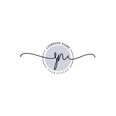 Çiçek ve Min ile Modern El Yazısı SN İlk Logo Şablonları