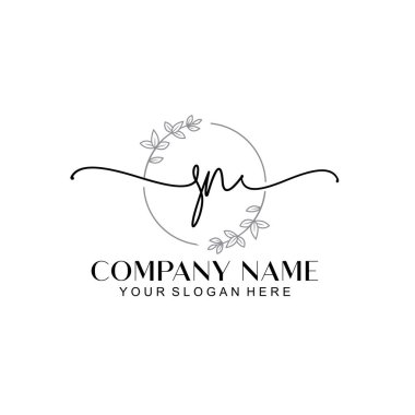 Çiçek ve Min ile Modern El Yazısı SN İlk Logo Şablonları