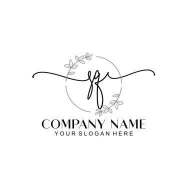 Çiçek ve Min ile Modern El Yazısı SQ İlk Logo Şablonları