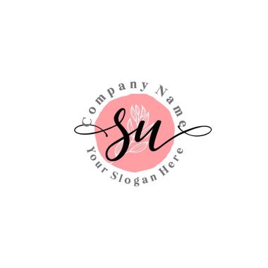 Çiçek ve Min ile Modern El Yazıları SU İlk Logo Şablonları