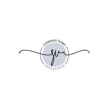 Çiçek ve Min ile Modern El Yazısı SV İlk Logo Şablonları