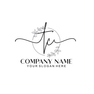 Çiçek ve Min ile Modern El Yazısı TC İlk Logo Şablonları