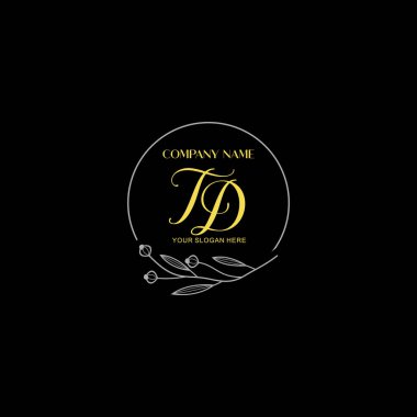 Çiçek ve Lüks Acc ile el yazısı TD İlk Logo Şablonları