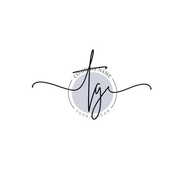 Çiçek ve Min ile Modern El Yazısı TG İlk Logo Şablonları