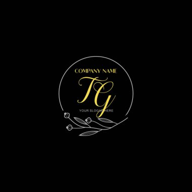 Çiçek ve Lüks Acc ile el yazısı TG İlk Logo Şablonları