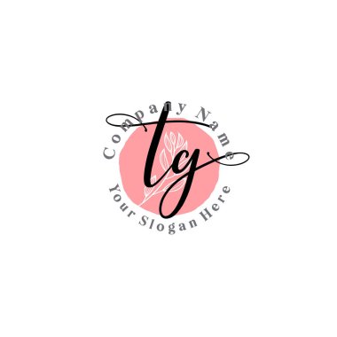 Çiçek ve Min ile Modern El Yazısı TG İlk Logo Şablonları