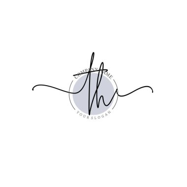 Çiçek ve Min ile Modern El Yazısı TH İlk Logo Şablonları