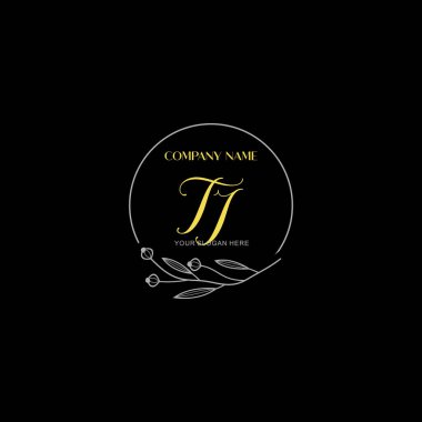 Çiçek ve Lüks Acc ile el yazısı TI İlk Logo Şablonları