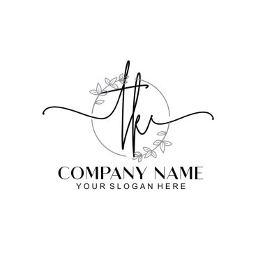 Çiçek ve Min ile Modern El Yazısı TK İlk Logo Şablonları