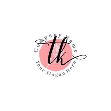 Çiçek ve Min ile Modern El Yazısı TK İlk Logo Şablonları