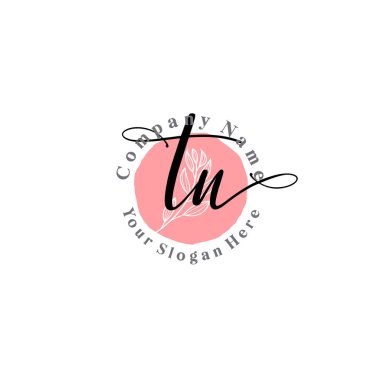 Çiçek ve Min ile Modern El Yazısı TN İlk Logo Şablonları