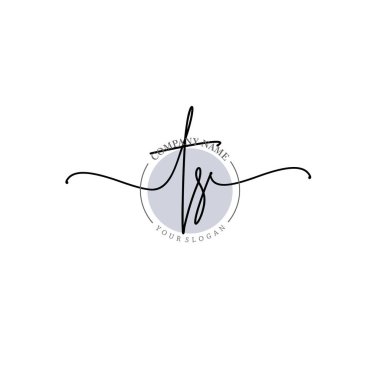 Çiçek ve Min ile Modern El Yazısı TS İlk Logo Şablonları